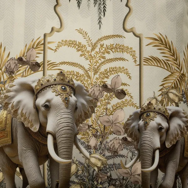 Royal_Elephant_Decorative_Velvet_Cushion_Covers,_3D_Crowned_Elephant_Design_With_Gold_Palm_Pattern,_16_X_16_Inch,_Set_Of_3_Pieces_(Beige)