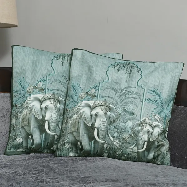 Royal_Elephant_Decorative_Velvet_Cushion_Covers,_3D_Crowned_Elephant_Design_With_Gold_Palm_Pattern,_16_X_16_Inch,_Set_Of_2_Pieces_(Grey)