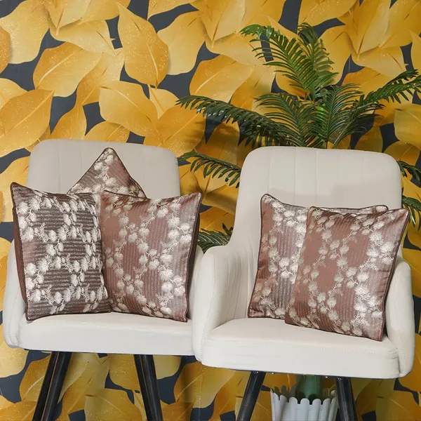Luxury_Jacquard_Decorative_Cushion_Covers,_With_Silver_Floral_Pattern,_Premium_Fabric,_16_X_16_Inch,_Set_Of_5_Pieces_(Brown)