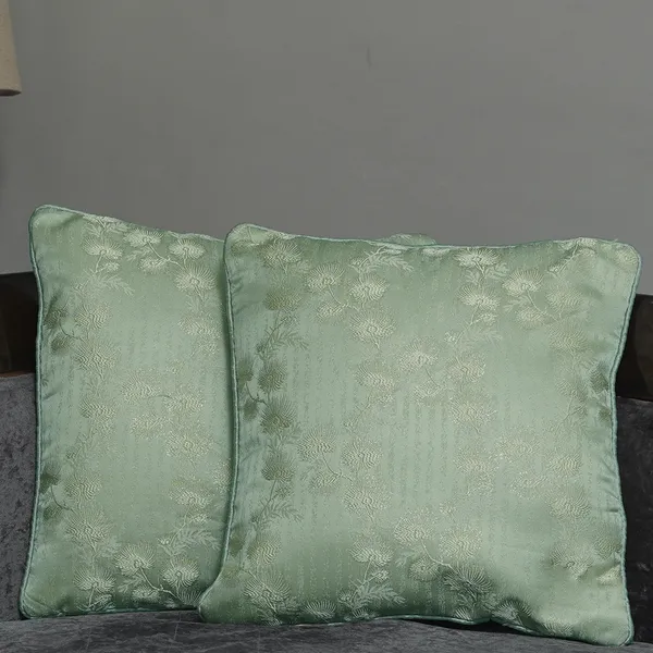 Luxury_Jacquard_Decorative_Cushion_Covers,_With_Silver_Floral_Pattern,_Premium_Fabric,_16_X_16_Inch,_Set_Of_2_Pieces_(Green)