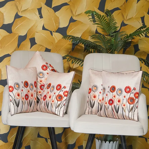 Floral_Printed_Cushion_Covers,_Velvet_Daisy_Design,_16_X_16_Inch_Decorative_Cushion_Cover,_Set_Of_5_Pieces_(Beige)