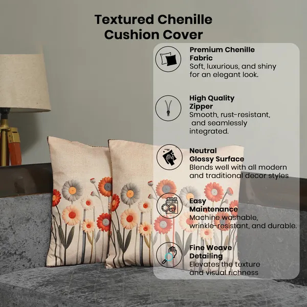Floral_Printed_Cushion_Covers,_Velvet_Daisy_Design,_16_X_16_Inch_Decorative_Cushion_Cover,_Set_Of_2_Pieces_(Beige)
