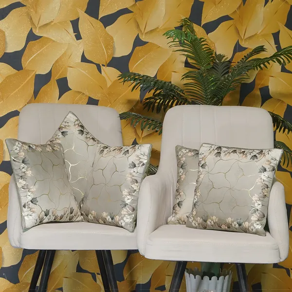Luxury_Velvet_Cushion_Covers,_Cream_White_With_Grey_Tulip_Border_And_Gold_Foil_Pattern,_16_X_16_Inch,_Set_Of_5_Pieces_(Brown)