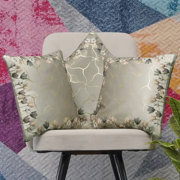 Luxury_Velvet_Cushion_Covers,_Cream_White_With_Grey_Tulip_Border_And_Gold_Foil_Pattern,_16_X_16_Inch,_Set_Of_3_Pieces_(Brown)