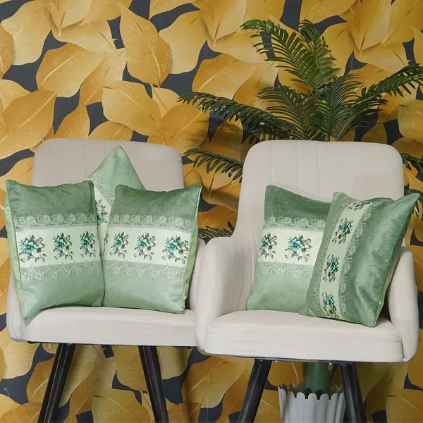 Divine_Elegance_Floral_Velvet_Cushion_Covers,_Lace_Pattern_Design,_16_X_16_Inch,_Set_Of_5_Pieces,_Decorative_Throw_Covers_(Green)