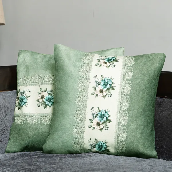 Divine_Elegance_Floral_Velvet_Cushion_Covers,_Lace_Pattern_Design,_16_X_16_Inch,_Set_Of_2_Pieces,_Decorative_Throw_Covers_(Green)