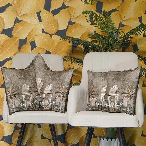 Luxury_Velvet_Elephant_Palace_Decorative_Throw_Pillow_Covers,_Traditional_Indian_Design,_16_X_16_Inch,_Set_Of_5_Pieces_(Gold)