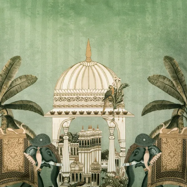 Luxury_Velvet_Elephant_Palace_Decorative_Throw_Pillow_Covers,_Traditional_Indian_Design,_16_X_16_Inch,_Set_Of_3_Pieces_(Green)