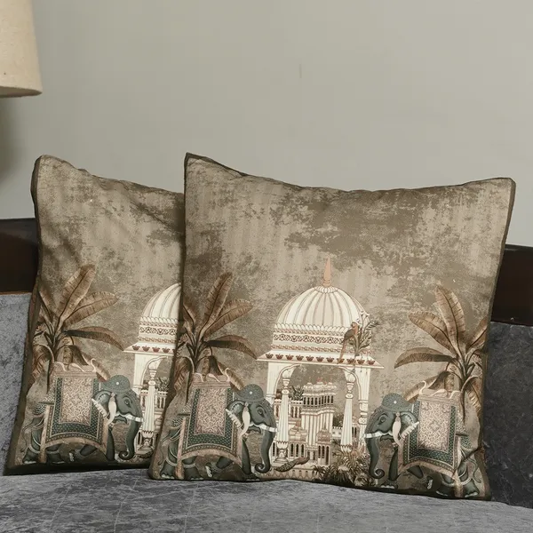Luxury_Velvet_Elephant_Palace_Decorative_Throw_Pillow_Covers,_Traditional_Indian_Design,_16_X_16_Inch,_Set_Of_2_Pieces_(Gold)