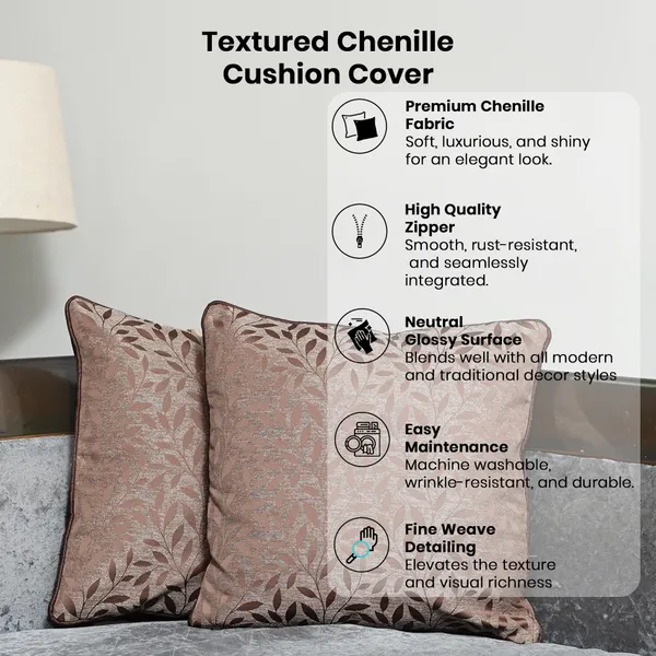Elegant_Home_Decor_Jacquard_Cushion_Covers,_Leaf_Pattern,_Cloth,_16_X_16_Inch,_Set_Of_5_Pieces_(Brown)