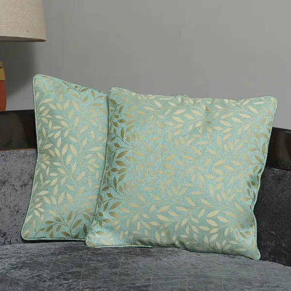 Elegant_Home_Decor_Jacquard_Cushion_Covers,_Leaf_Pattern,_Cloth,_16_X_16_Inch,_Set_Of_2_Pieces_(Green)
