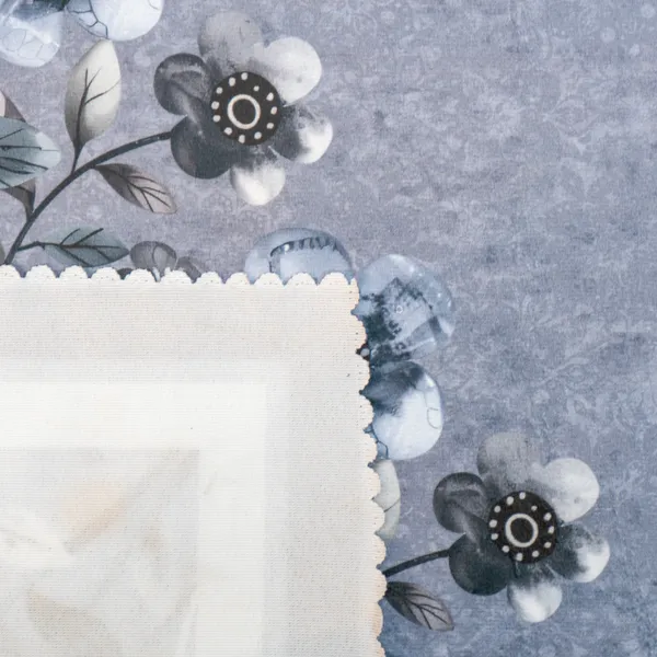 Velvet_Table_Cover_With_Floral_Design,_With_Leaf_Pattern_Border_In_Dual_Tone_Colour_Suitable_For_Living_Room,_Grey