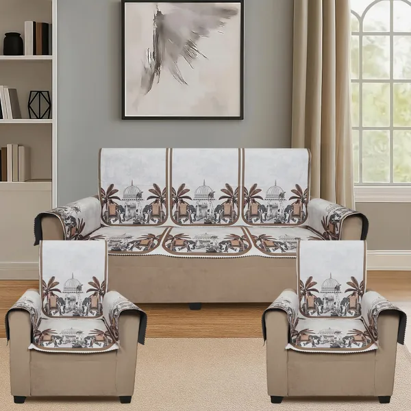 Velvet_5_Seater_Sofa_Cover_With_10_Seat_And_Back_Covers,_6_Hand_Rest_Covers_|_Elephant_Dome_Design_|_Washable_Fabric_|_Stylish_Sofa_Cover_For_Modern_Living_Room_(Beige,_5_Seater_With_Arm_Covers)