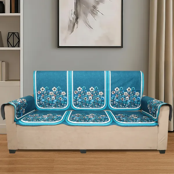 Velvet_3_Seater_Sofa_Cover_With_6_Seat_And_Back_Covers,_2_Hand_Rest_Covers_|_Floral_Design_|_Washable_Fabric_|_Stylish_Sofa_Cover_For_Modern_Living_Room_(Aqua,_3_Seater_With_Arm_Cover)
