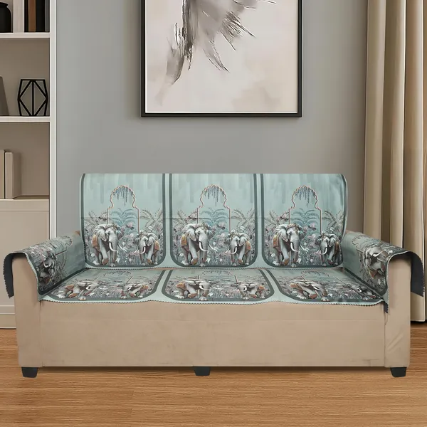Velvet_5_Seater_Sofa_Cover_With_10_Seat_And_Back_Covers,_6_Hand_Rest_Covers_|_Ornate_Elephant_Print_|_Washable_Fabric_|_Stylish_Sofa_Cover_For_Modern_Living_Room_(Green,_5_Seater_With_Arm_Cover)