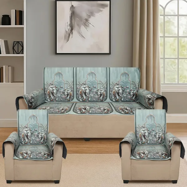 Velvet_5_Seater_Sofa_Cover_With_10_Seat_And_Back_Covers,_6_Hand_Rest_Covers_|_Ornate_Elephant_Print_|_Washable_Fabric_|_Stylish_Sofa_Cover_For_Modern_Living_Room_(Green,_5_Seater_With_Arm_Cover)