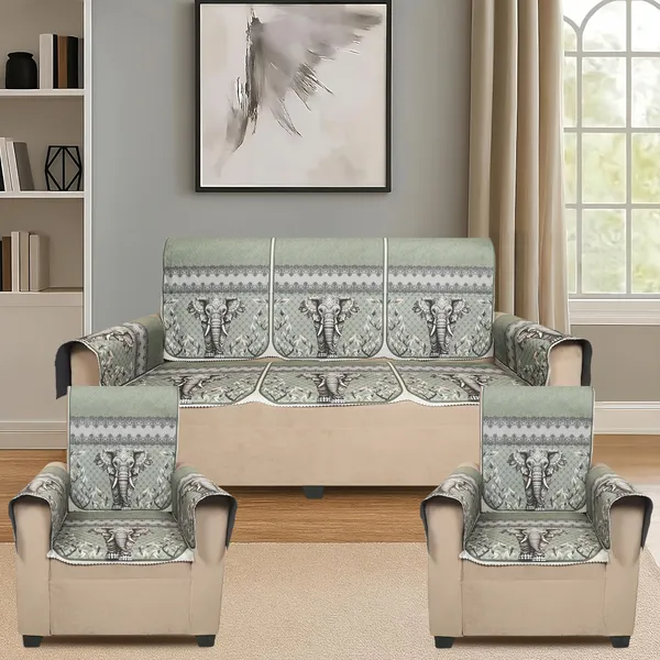 Velvet_5_Seater_Sofa_Cover_With_10_Seat_And_Back_Covers,_6_Hand_Rest_Covers_|_Safari_Elephant_Print_|_Washable_Fabric_|_Stylish_Sofa_Cover_For_Modern_Living_Room_(Green,_5_Seater_With_Arm_Covers)