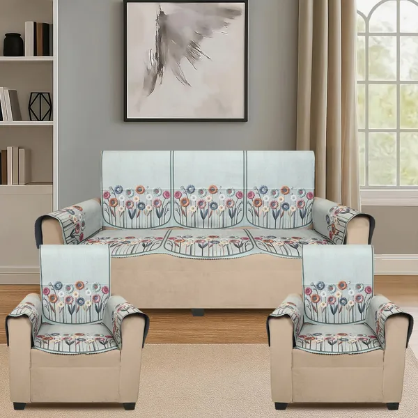 Velvet_5_Seater_Sofa_Cover_With_10_Seat_And_Back_Covers,_6_Hand_Rest_Covers_|_Floral_Daisy_Print_|_Washable_Fabric_|_Stylish_Sofa_Cover_For_Modern_Living_Room_(Green,_5_Seater_With_Arm_Covers)