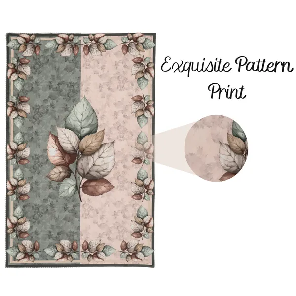 Velvet_Table_Cover_With_Floral_Design,_With_Leaf_Pattern_Border_In_Dual_Tone_Colour_Suitable_For_Living_Room,_Green