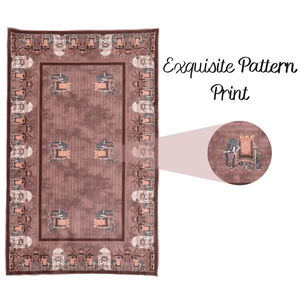 Velvet_Elephant_Design_Table_Cover,_With_Domed_Architecture_And_Palm_Tree_Pattern,_Premium_Living_Room_Center_Table_Cover,_Dark_Brown
