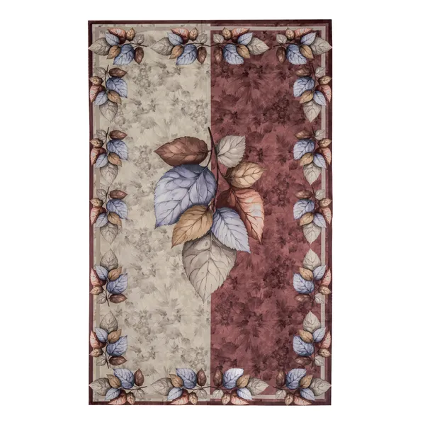 Velvet_Table_Cover_With_Floral_Design,_With_Leaf_Pattern_Border_In_Dual_Tone_Colour_Suitable_For_Living_Room,_Maroon