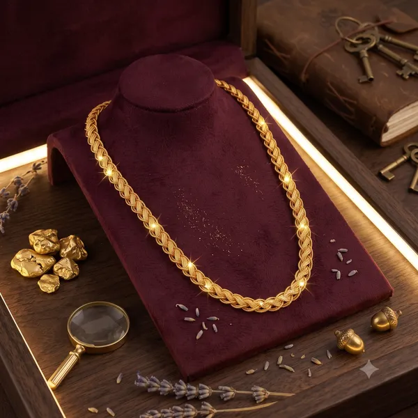 Gold_Brass_Braided_Chain_Necklace_For_Women