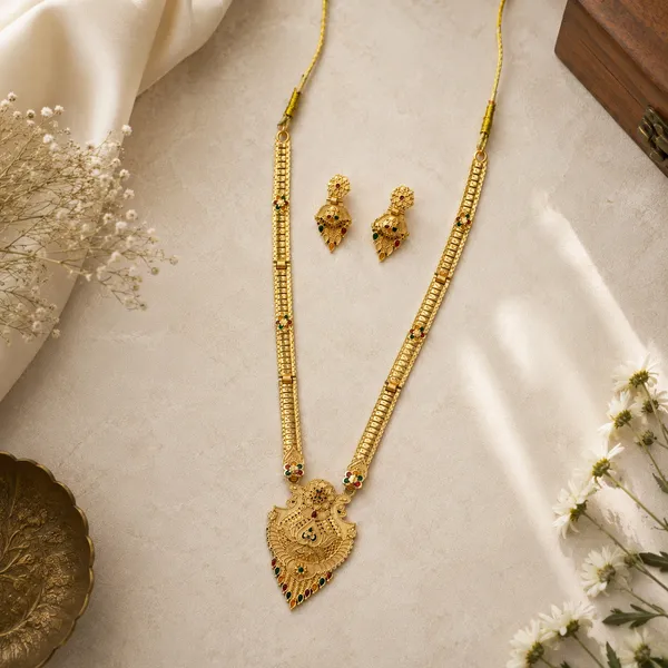 Gold_Alloy_Stone_Accent_Traditional_Necklace_And_Earrings_Set_For_Women