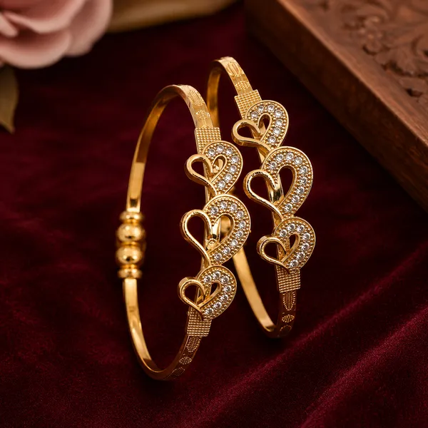 Gold_Brass_Heart_Stone_Studded_Bangle_Set_Of_2_For_Women