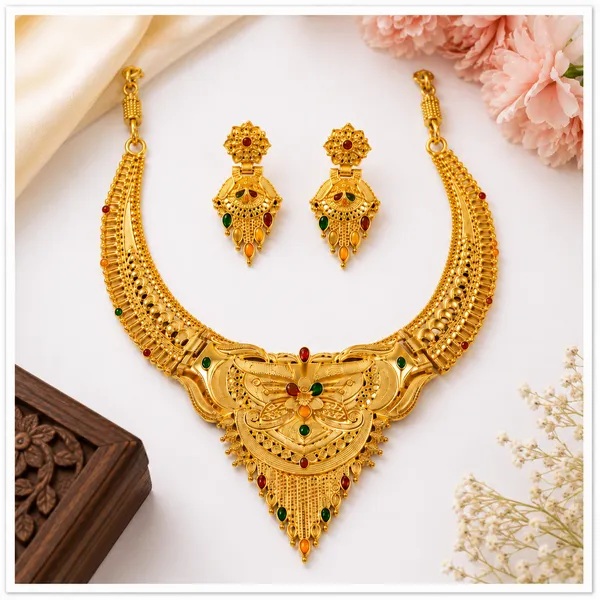 Gold_Alloy_Red_Green_Stone_Traditional_Necklace_And_Earrings_Set_For_Women