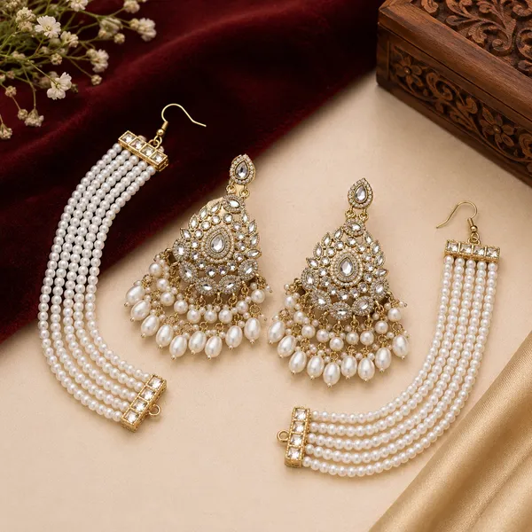 Gold_White_Alloy_Pearl_Kundan_Bridal_Earrings_Set_For_Women
