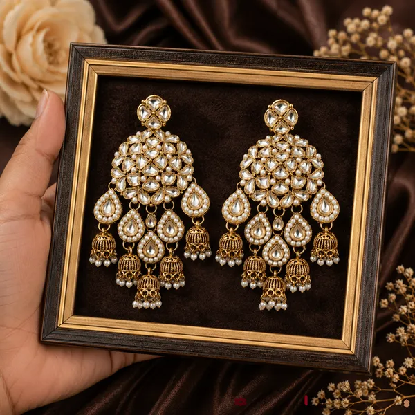 Gold_White_Alloy_Kundan_Chandelier_Earrings_For_Women