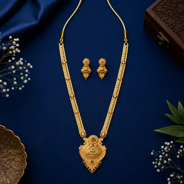 Gold_Alloy_Traditional_Necklace_And_Earrings_Set_For_Women