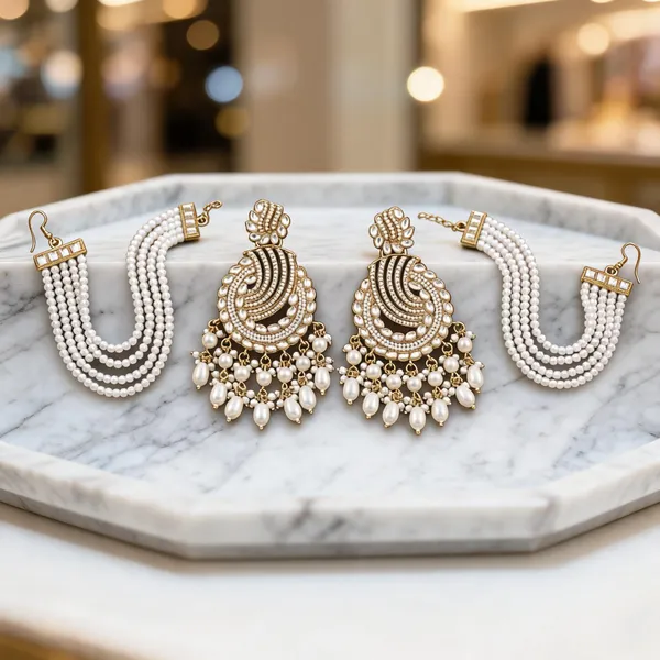 Gold_And_White_Alloy_Kundan_Pearl_Drop_Earrings_Set_For_Women