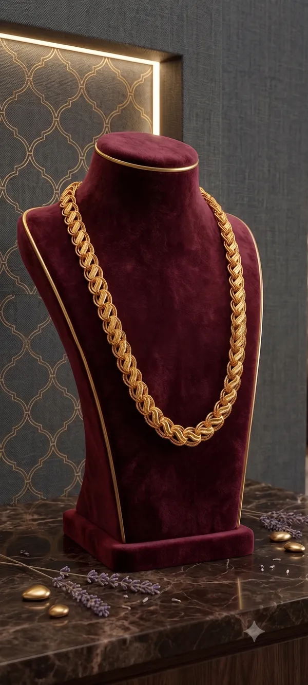 Gold_Brass_Braided_Chain_Necklace_For_Women