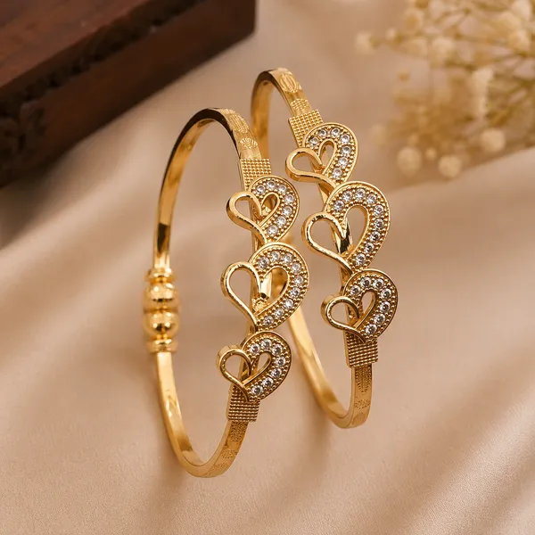Gold_Brass_Heart_Stone_Studded_Bangle_Set_Of_2_For_Women