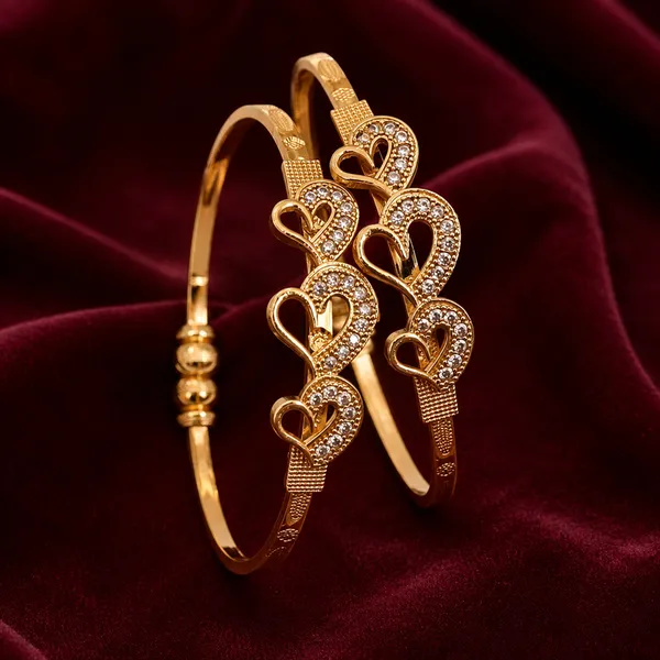 Gold_Brass_Heart_Stone_Studded_Bangle_Set_Of_2_For_Women