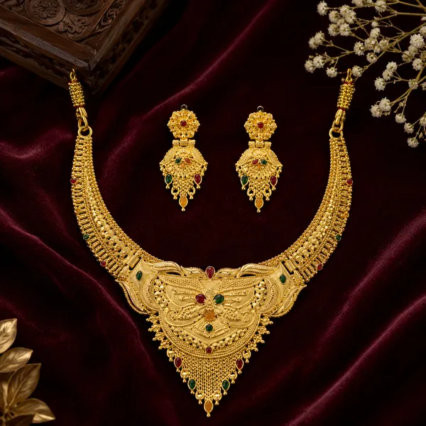 Gold_Alloy_Red_Green_Stone_Traditional_Necklace_And_Earrings_Set_For_Women