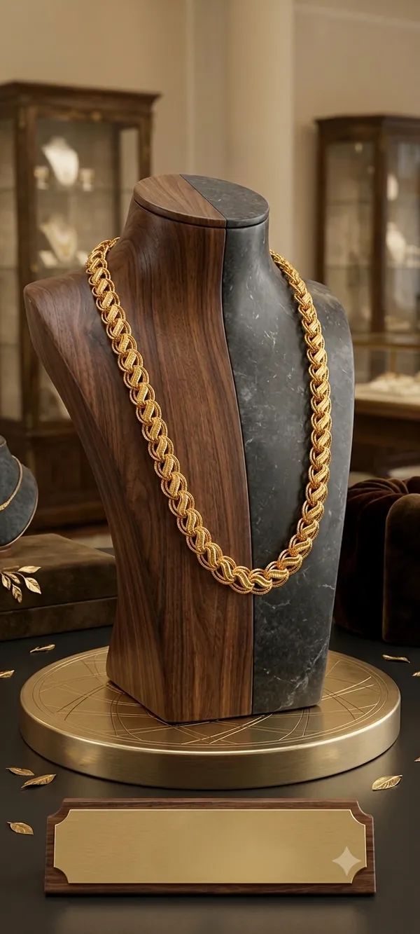 Gold_Brass_Braided_Chain_Necklace_For_Women