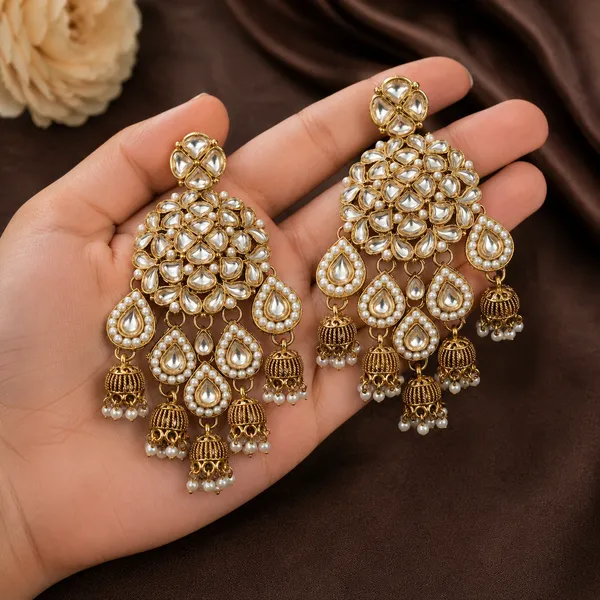 Gold_White_Alloy_Kundan_Chandelier_Earrings_For_Women