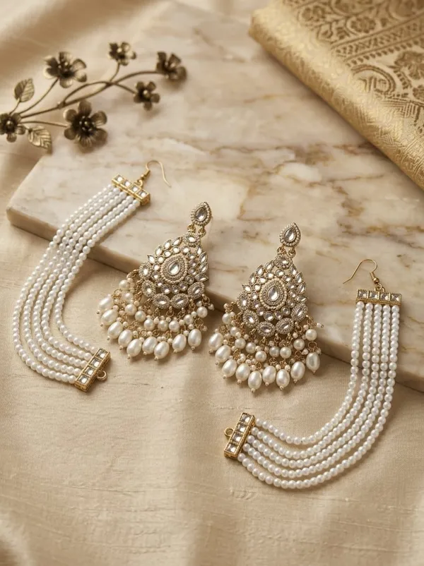 Gold_White_Alloy_Pearl_Kundan_Bridal_Earrings_Set_For_Women