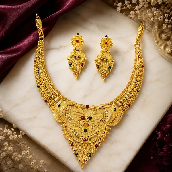 Gold_Alloy_Red_Green_Stone_Traditional_Necklace_And_Earrings_Set_For_Women