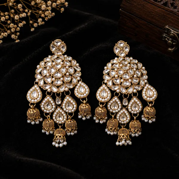 Gold_White_Alloy_Kundan_Chandelier_Earrings_For_Women