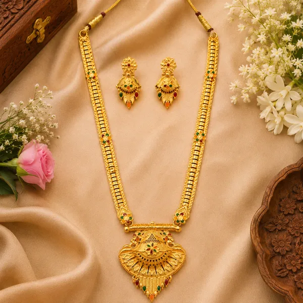 Gold_Alloy_Stone_Accent_Traditional_Necklace_And_Earrings_Set_For_Women