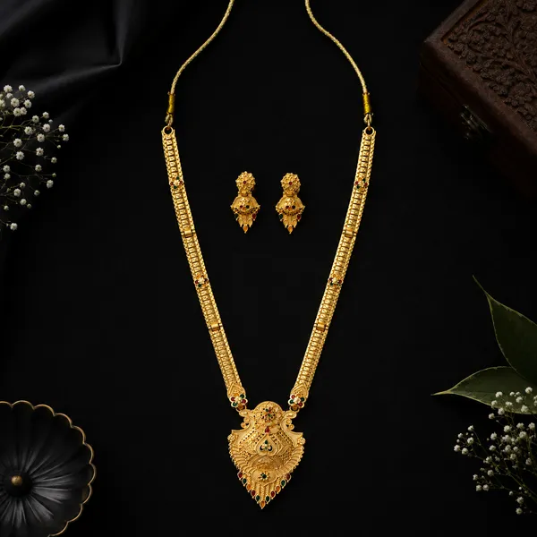 Gold_Alloy_Stone_Accent_Traditional_Necklace_And_Earrings_Set_For_Women