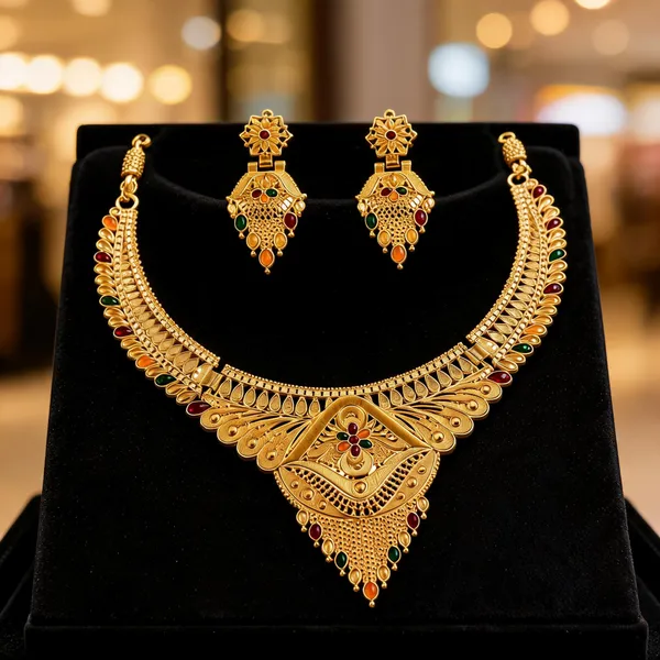 Gold_Alloy_Traditional_Necklace_And_Earrings_Set_For_Women