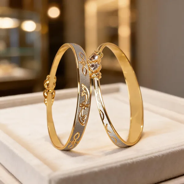 Gold_Brass_Floral_Design_Bangle_Set_For_Women
