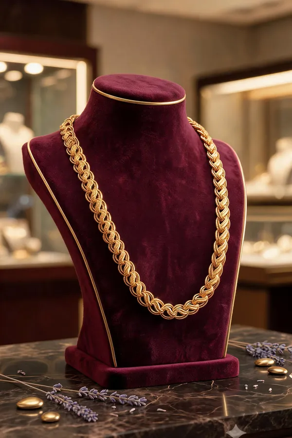 Gold_Brass_Braided_Chain_Necklace_For_Women