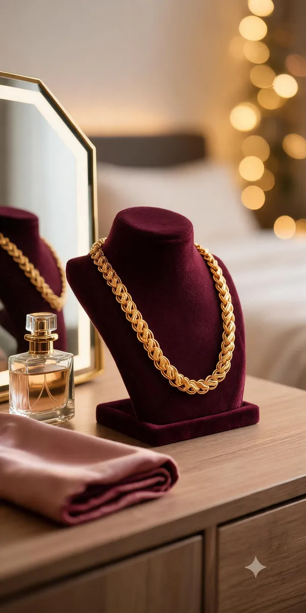 Gold_Brass_Braided_Chain_Necklace_For_Women