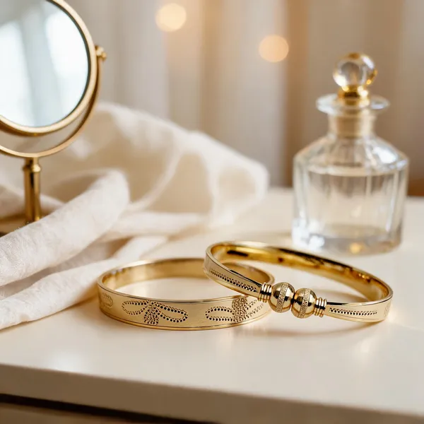 Gold_Brass_Paisley_Patterned_Bangle_Set_For_Women