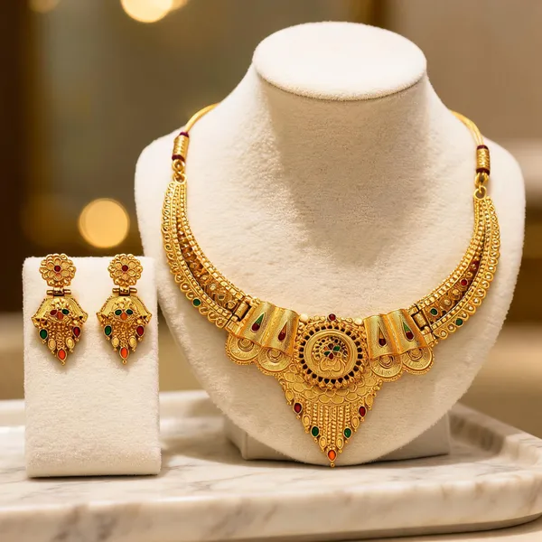 Gold_Alloy_Multicolour_Stone_Layered_Necklace_And_Earrings_Set_For_Women